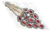 Click to view larger image of Dress Clip Ruby Crystals Silver Leaves 40s USA (Image2)
