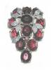 Click to view larger image of Dress Clip Ruby Crystals Silver Leaves 40s USA (Image3)