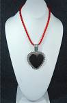 Click to view larger image of Silver Creations Southwest  Sterling Silver Onyx Heart  (Image4)