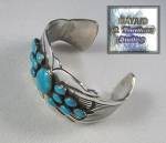 Click to view larger image of Rick Martinez Sterling Silver Sleeping Beauty Cuff  (Image3)