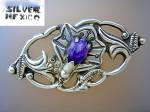 Click to view larger image of Silver Mexico Amethyst Lily Brooch (Image1)