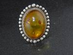 Baltic Amber Honey Color Sterling Silver Ring