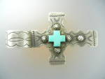 Click to view larger image of Gary G Kingman Turquoise Sterling Silver Cross  (Image6)