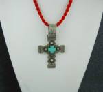 Click to view larger image of Gary G Kingman Turquoise Sterling Silver Cross  (Image8)