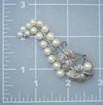 Click to view larger image of Sterling Silver Cultured Pearls Brooch (Image2)