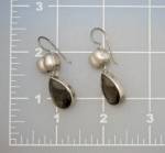 Click to view larger image of Freshwater Pearls Smoky Topaz Sterling Silver Earrings (Image3)