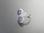 Click to view larger image of Ring Sterling Silver Kashmir Sapphires Blue and White (Image6)