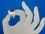 Click to view larger image of Ruby 7 Ct and White Sapphires Sterling Silver Ring (Image2)