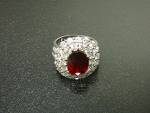 Click to view larger image of Ruby 7 Ct and White Sapphires Sterling Silver Ring (Image3)