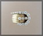 Click to view larger image of Ring 14K Gold Full Cut and Single Cut Diamond Buckle  (Image6)
