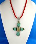 Click to view larger image of David Troutman Sterling Silver Carved Turquoise Citrine (Image6)