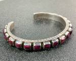 Click here to enlarge image and see more about item 1114202103: Ernest Rangel Purple Spiny Oyster Sterling Silver Brace