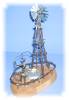 Click to view larger image of HAND MADE WIND MILL SCULPTURE, BARBED WIRE... (Image2)