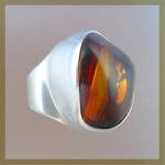Click to view larger image of Baltic Amber and Sterling Silver Ring by Starborn (Image1)