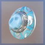 Click to view larger image of Sleeping Beauty Turquoise Larimar Sterling Silver Ring (Image5)