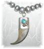 Click to view larger image of Navajo Sterling Silver Beads Bear Claw Pendant  (Image2)
