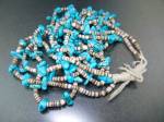Navajo Sleeping Beauty Turquoise Heishi Necklace