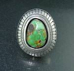 Navajo Green Carico Lake Turquoise Sterling Silver Ring
