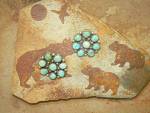 Click to view larger image of Native Ameican Turquoise Sterling Silver Clip H H  (Image3)