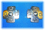 Sterling Silver Native AmericanSigned LOU Clip Earrings