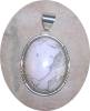 Click to view larger image of White Buffalo Howlite Sterling Silver Signed H Pendant (Image2)