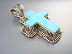 Click to view larger image of Cross Turquoise Sterling Silver Indonesia (Image1)