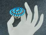Click to view larger image of Navajo Sleeping Beauty Turquoise Sterling Silver Ring (Image8)