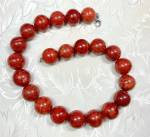 Click to view larger image of Apple Coral 18mm Bead Necklace 16 Inches (Image4)