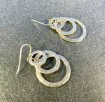 Click to view larger image of Taxco Mexico Sterling Silver Hook Hoops Earrings RLM (Image2)