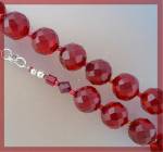 Click to view larger image of Cherry Amber and Crystal  Beads Necklace 18 Inch (Image3)