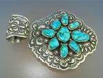 Navajo Darryl Becenti Sterling Silver Turquoise Pendant