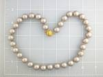 Click to view larger image of Shell Pearls Silver Grey Neckalce Gold Crystal Clasp (Image4)