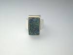 Click to view larger image of Sterling Silver Electric Blue Druzy Ring By Starborn  (Image4)