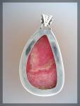 Click to view larger image of Sterling Silver Rhodochrosite 3 1/2 Inch  Pendant  (Image4)