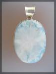 Click to view larger image of LARIMAR Pendant Sterling Silver Dominican Republic 3 In (Image1)