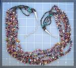 Click to view larger image of Necklace Purple Spiny Oyster Turquoise Heishi 5 Strand (Image4)