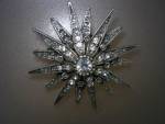 Click to view larger image of Crystal Silver Tone Starburst Pin (Image2)