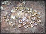 Necklace Round Swarovski Crystal Gold Link 37 Inch