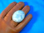 Click to view larger image of Navajo Antoinette Platero Sterling Silver Larimar Ring  (Image4)