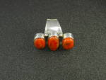 Click to view larger image of David Troutman Sterling Silver Apple Coral Ring (Image5)