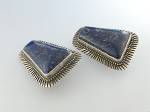Click to view larger image of David Troutman  Lapis Sterling Silver Clip Earrings  (Image3)