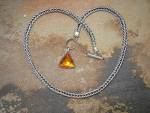 Click to view larger image of Amber Sterling Silver Wheat Chain Lori Bonn Pendant (Image4)