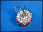 Christmas Drum Ornament With faux pearls