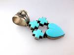 Click to view larger image of Rocki Gorman Gary G Sterling Silver Turquoise Hearts (Image2)