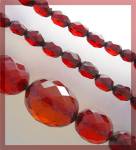 Click to view larger image of Necklace Cherry Amber Faceted Graduated Antique (Image1)