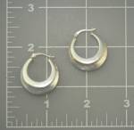 Click to view larger image of Sterling Silver Hoop Pierced Earrings I inch (Image2)