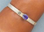 Click to view larger image of Ray Bennett Sterling Silver 12K Gold Amethyst Bracelet  (Image1)