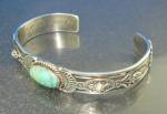 Click to view larger image of Gilbert Tom Sterling Silver Turquoise Bracelet  (Image2)