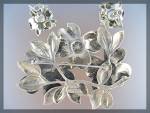 Click to view larger image of CINI Sterling Silver Dogweeod Brooch Screwback Earrings (Image5)