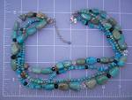 Click to view larger image of SILPADA Turquoise & Crystals Sterling Silver 4 Strand  (Image7)